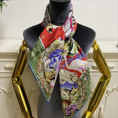 printed twill silk scarf