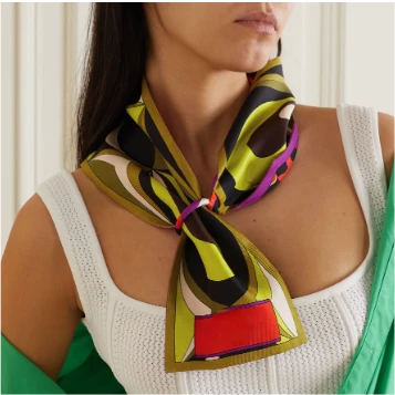 printed twill silk scarf